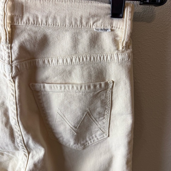New MOTHER The Insider Crop Step Fray High Rise Jeans Chalk It Up NWT Denim 25 - Picture 10 of 15